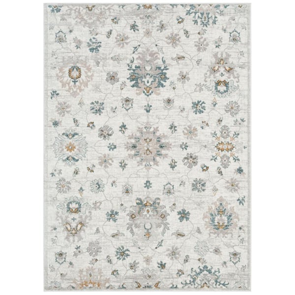 Home Dynamix Belmar Viola Ivory 5 ft. x 7 ft. Floral Area Rug