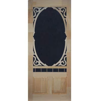 36 in. x 80 in. Clarington Unfinished Wood Screen Door