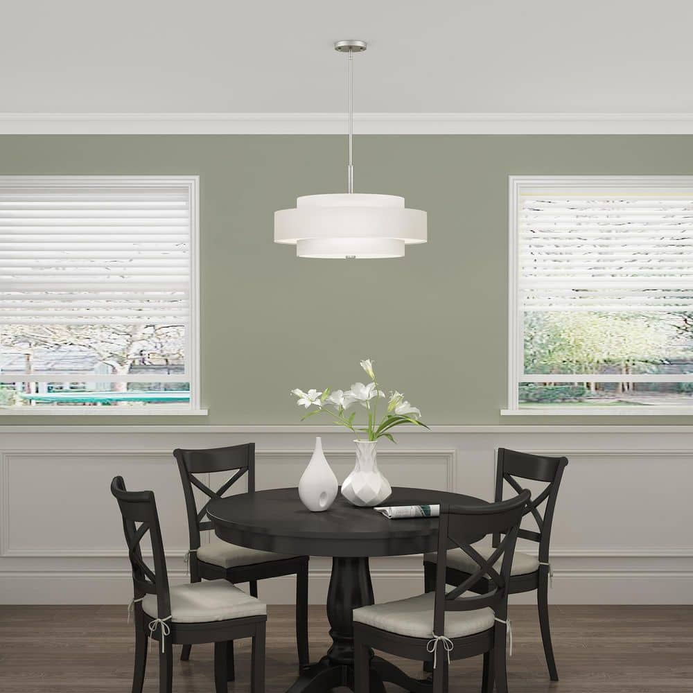 Sheffield Contemporary 5-Light LED Drum Pendant in Brushed Nickel