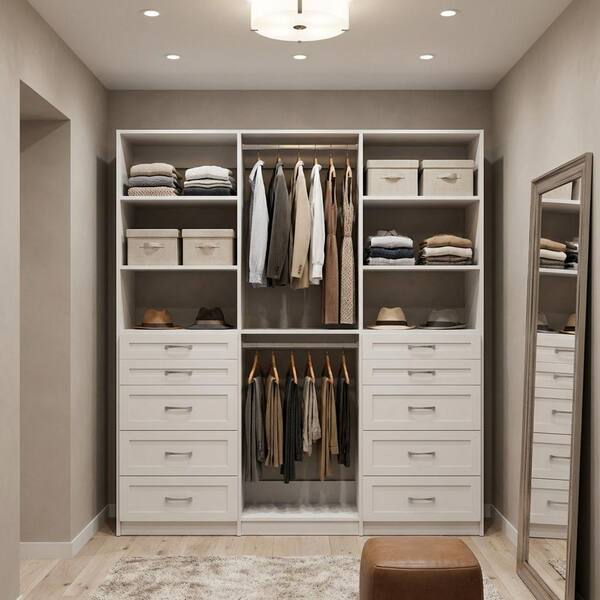 MODULAR CLOSETS Alto Collection 57 in. W White Tower System Shaker