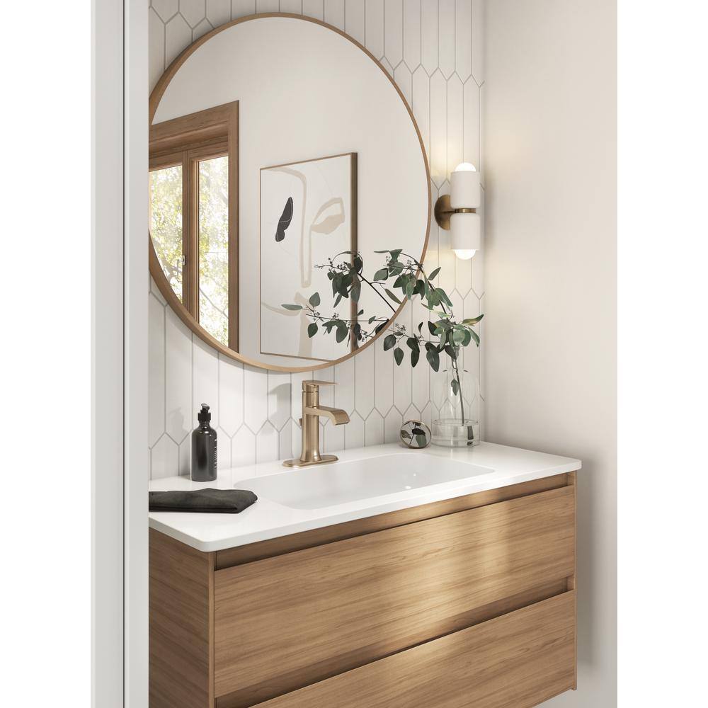 Bronzed Gold Single Handle High Arc Bathroom Faucet