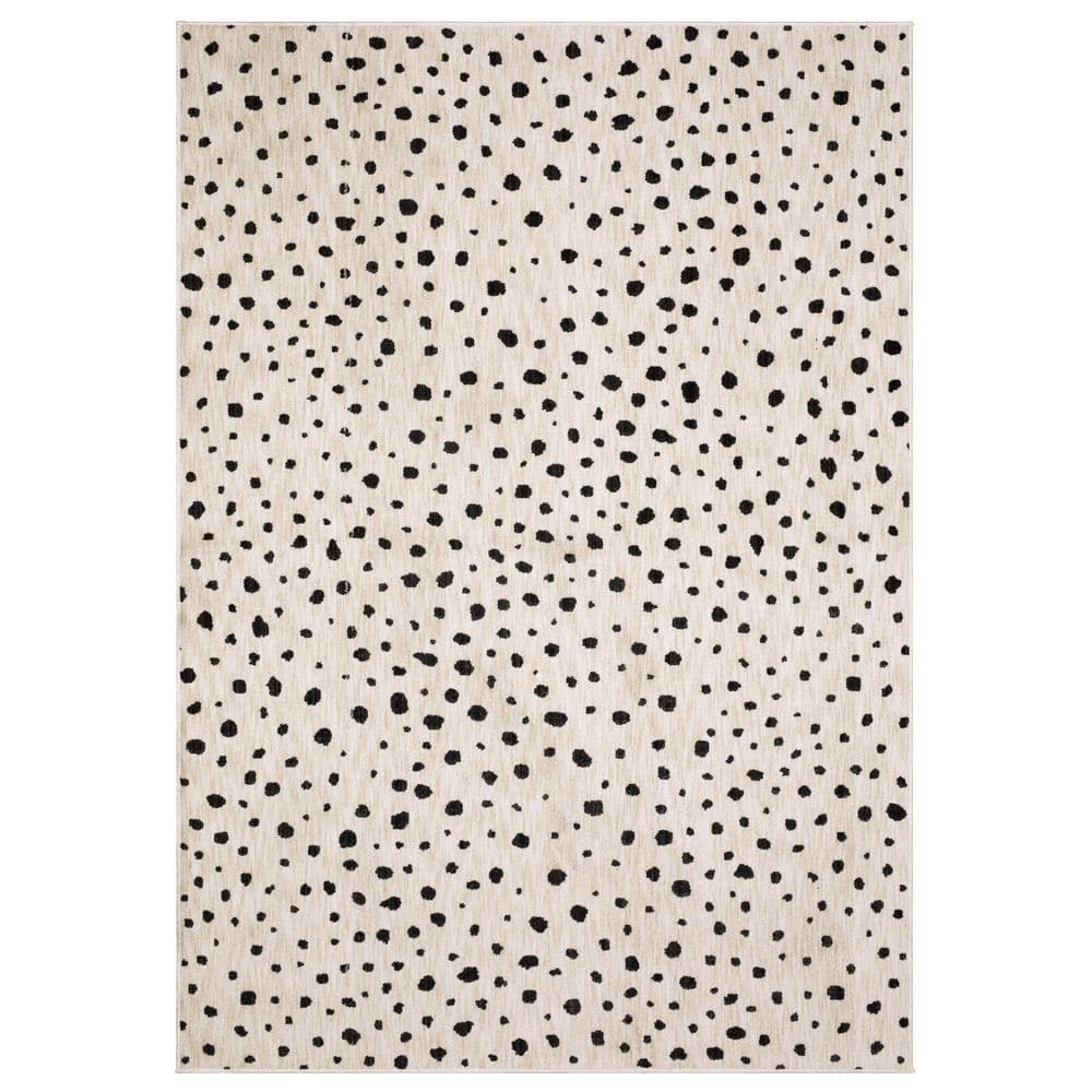 Helix Beige/Black 8 ft. x 11 ft. Modern Polka Dot Indoor Area Rug price history on PriceWatchPro