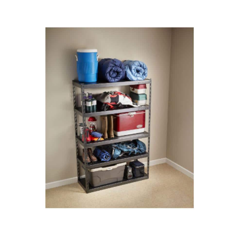 Gladiator 48" Wide Hammered Granite Laminate 5-Shelf Rack