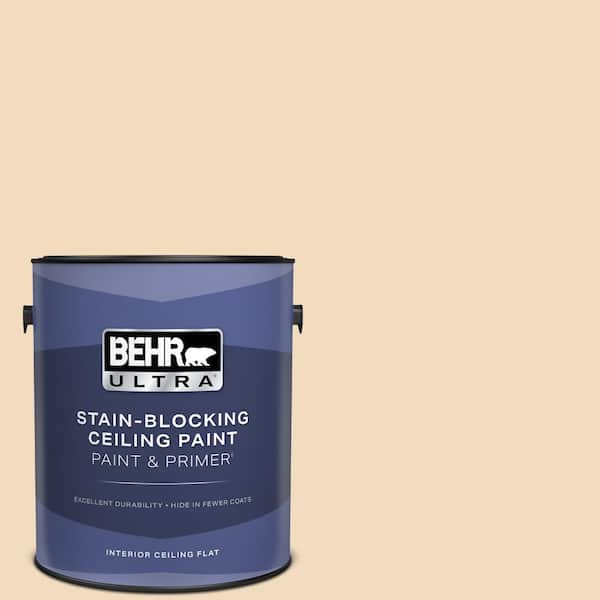 1 gal. #S270-1 Frosted Toffee Ceiling Flat Interior Paint and Primer
