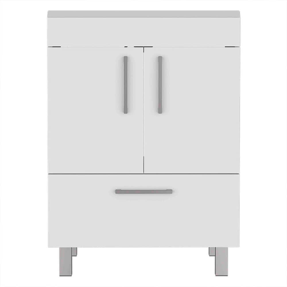 23.6 in. W x 17.7 in. D x 33.4 in. H Freestanding Single Bath Vanity White 