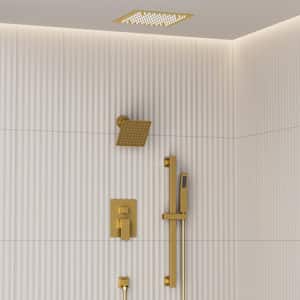 YAWWALK Thermostatic Valve 15-Spray 16 and 6 in. Dual Ceiling
