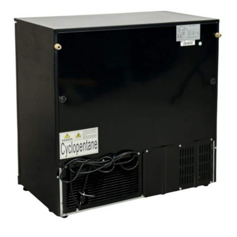 Black 35" Counter Height Bar Refrigerator with Glass Doors