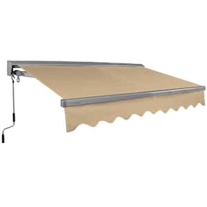 10 ft. Classic Series Semi-Cassette Manual Retractable Patio Awning, Light Taupe (8 ft. Projection)
