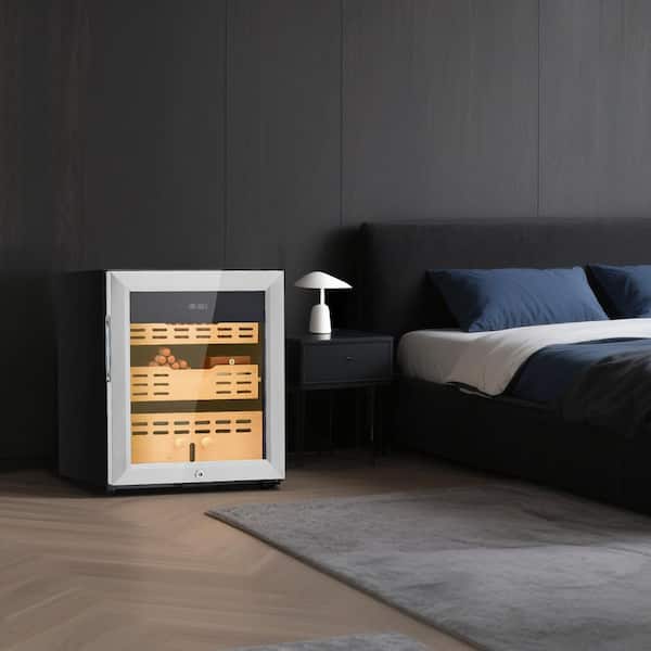 Electric Humidor, 50L, 300 Counts Electric Cigar Humidor Cabinet with Compressor Cooling, Constant Humidity, 2 Layers