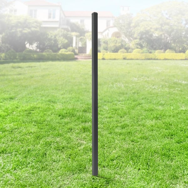 2 in. x 2 in. x 6 ft. Steel Flat Top Blank Metal Fence Post with Post Cap (1-Pack)