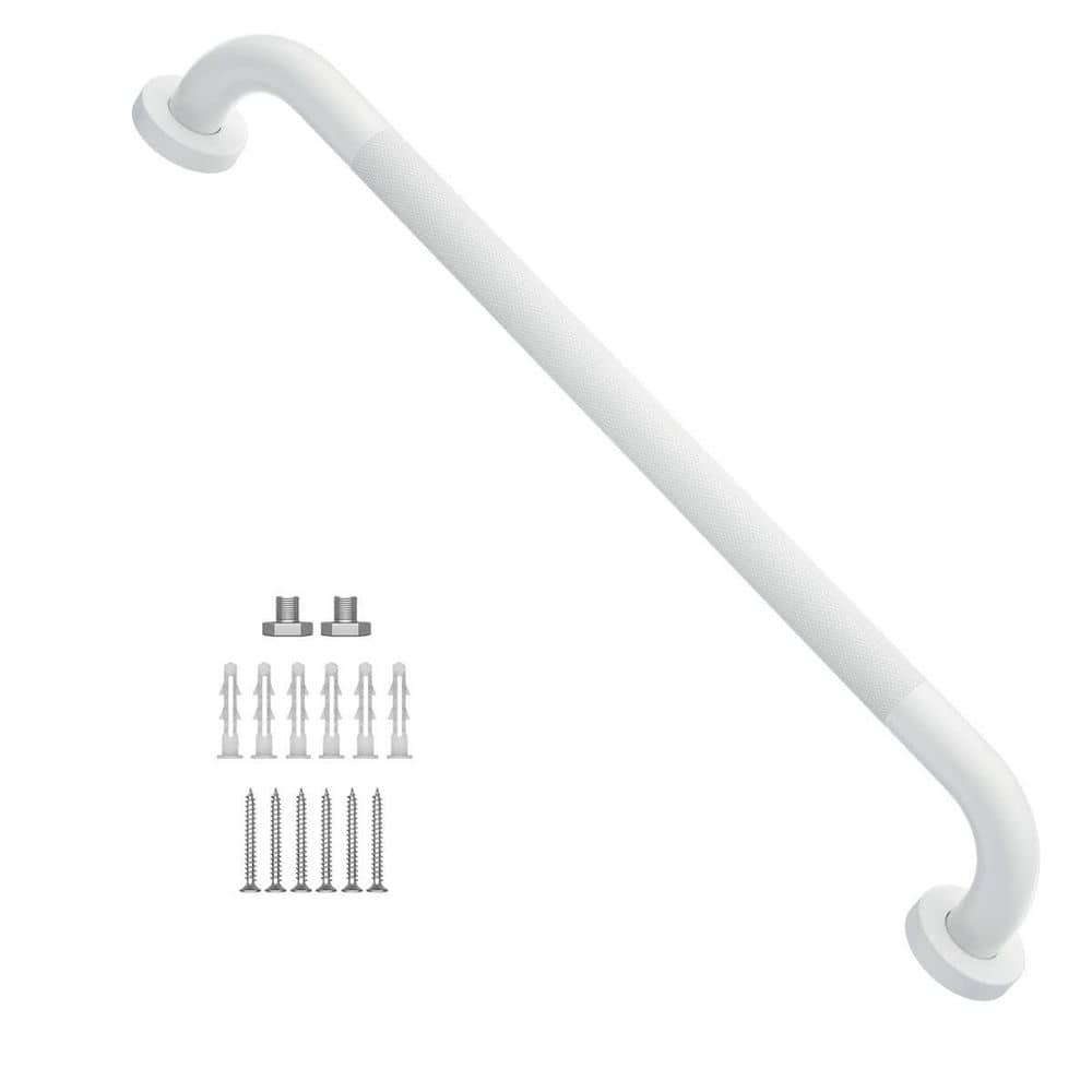 24 in. x 1.25 in. Anti Slip Stainless Steel Shower Grab Bar in White, 500 lb. Load Capacity, Easy to Install price history on PriceWatchPro