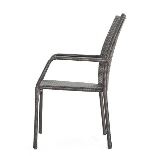 Canoga Multi Brown Faux Rattan Outdoor Patio Dining Chairs (Set of 2)