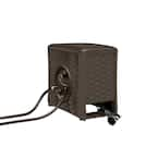 Suncast 125 ft. Aquawinder Auto Rewind Resin Free-Standing Hose Reel, Java  Brown