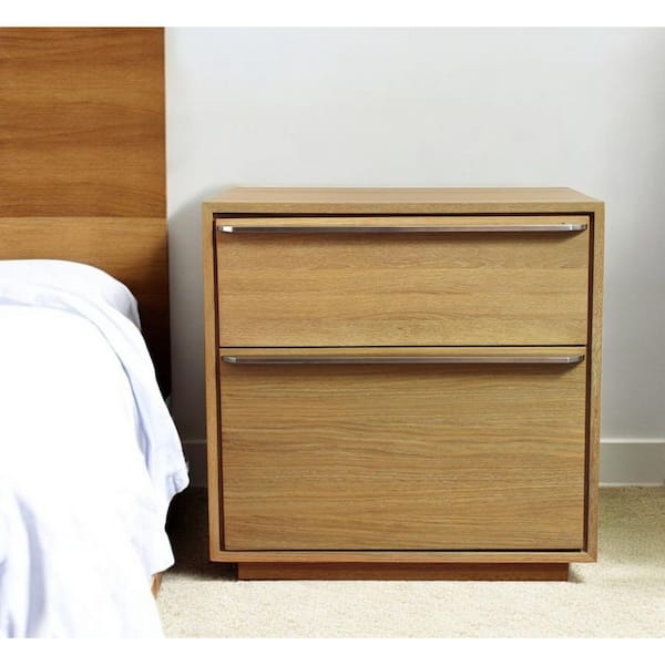 Natural 2 Drawer 28.00 in. Nightstand