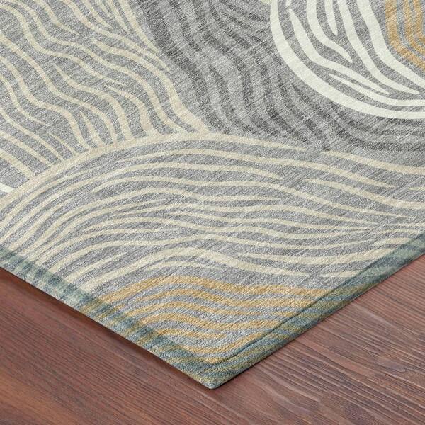 Chantille Machine Washable Indoor/Outdoor Abstract ACN2603 Gray 3 ft. x 5 ft. Area Rug
