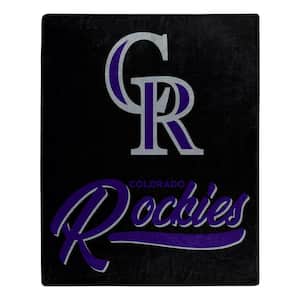 MLB Rockies Signature Raschel  Black Throw Blanket