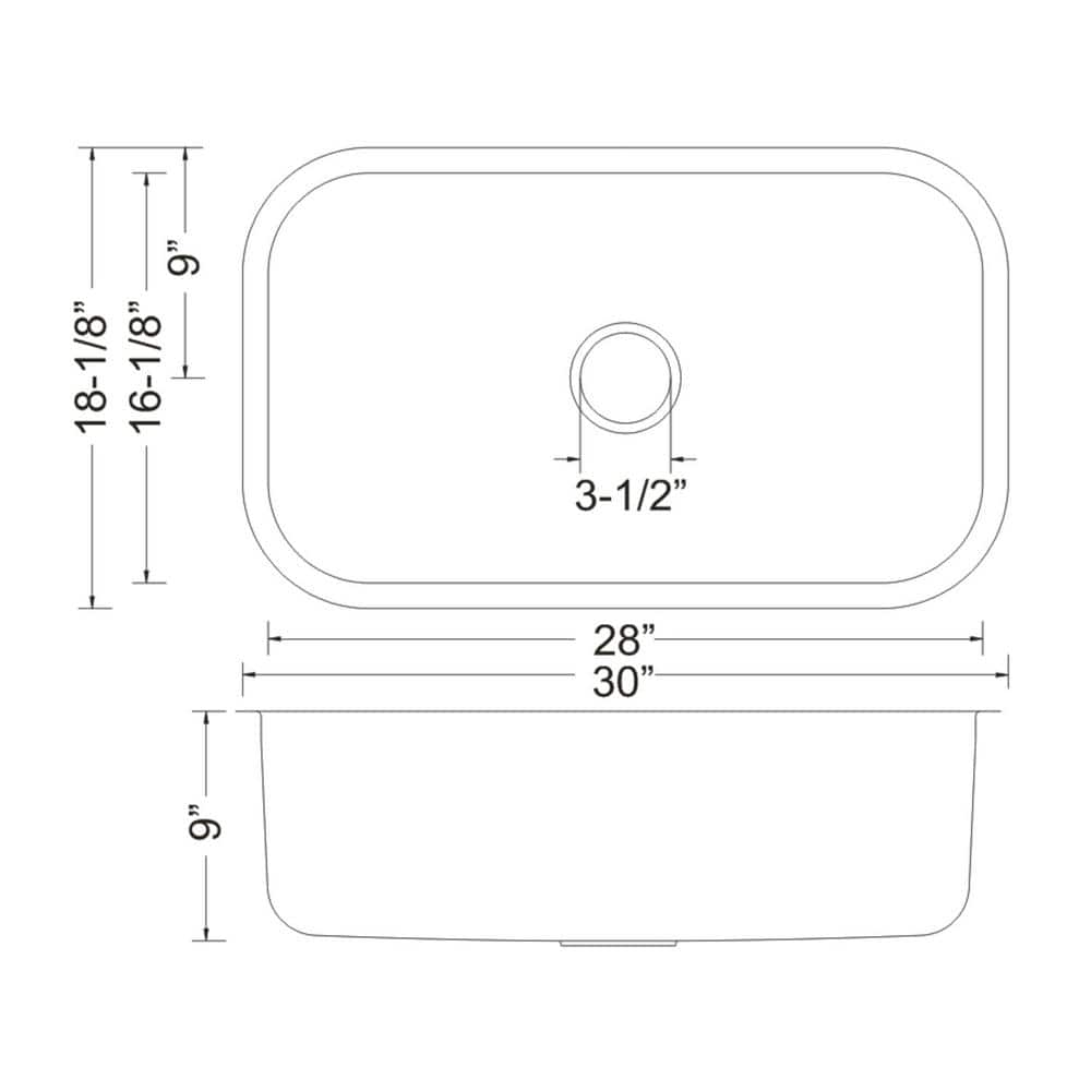 30-Inch Matte Stainless Steel Undermount Single Bowl Kitchen Sink