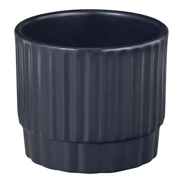 Miller Small Midnight Blue Ceramic Planter with Drainage Hole (5.9 in. L x 5.9 in. W x 5.1 in. H)