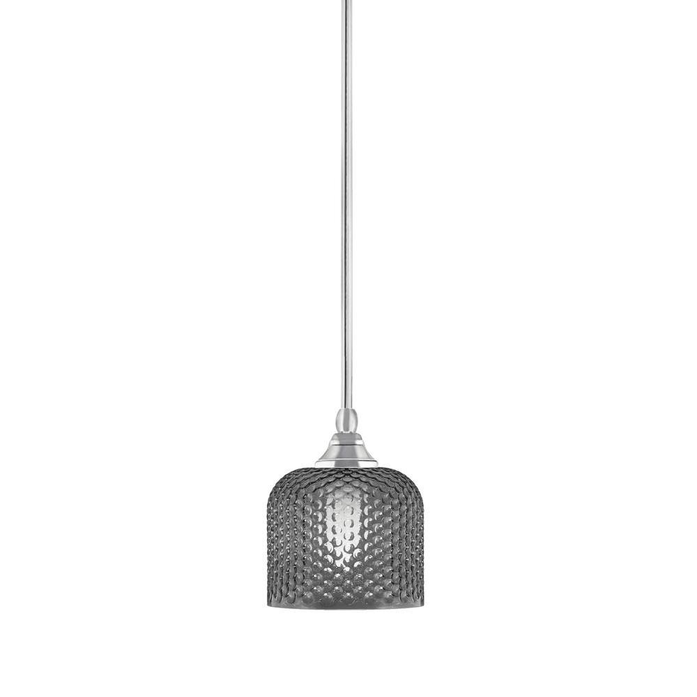 Sparta 100-Watt 1-Light Chrome Shaded Pendant Light Mini Pendant with Smoke
