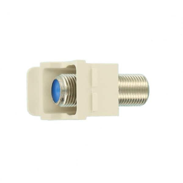 Leviton QuickPort F-Type Nickel-Plated Connector, Light Almond