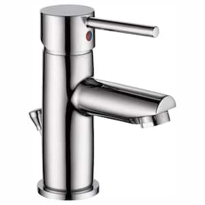 Modern Single Hole Single-Handle Bathroom Faucet in Chrome