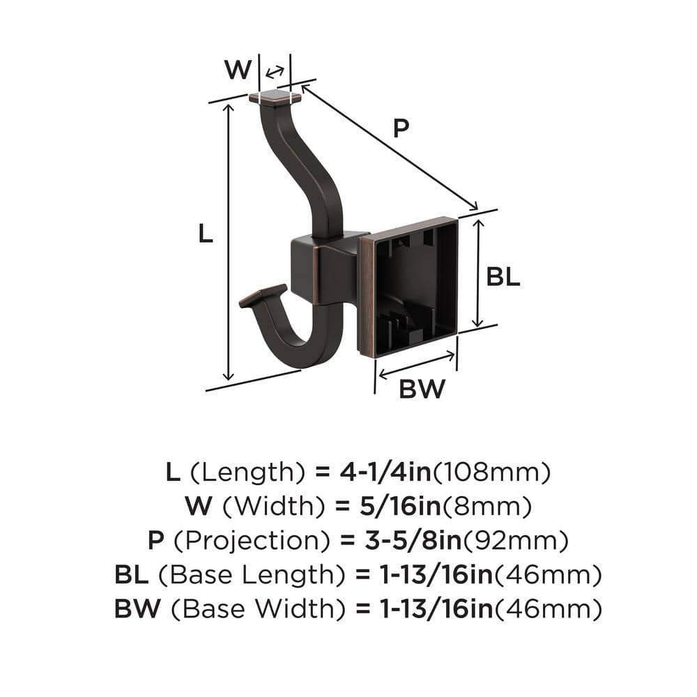 Oil-Rubbed Bronze Double Prong Wall Mounted Robe Hook