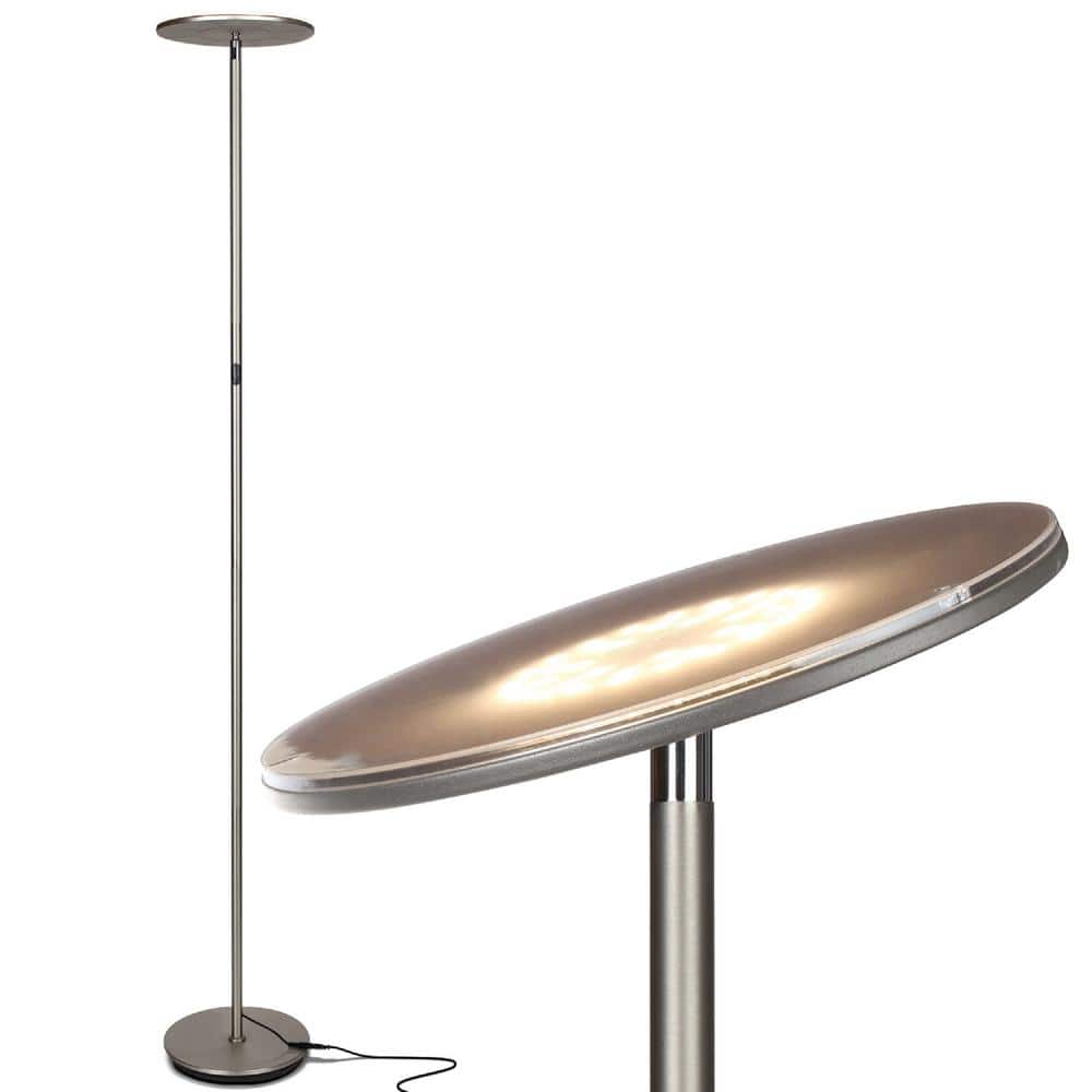 Brightech Sky 63 in. Nickel LED Torchiere Floor Lamp QC-VYA9-MR1G The  Home Depot