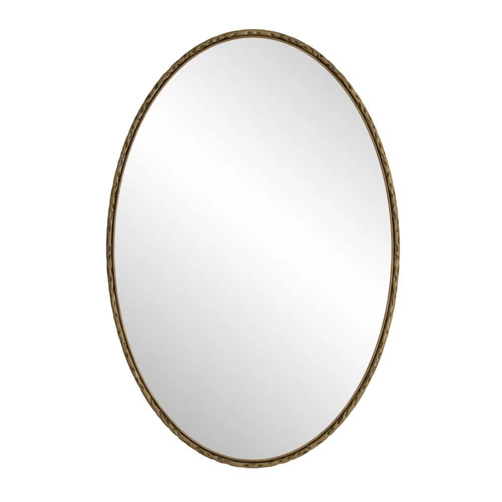 26 in. W x 40 in.H Oval Iron Wall Mirror in Antique Gold Finish price history on PriceWatchPro