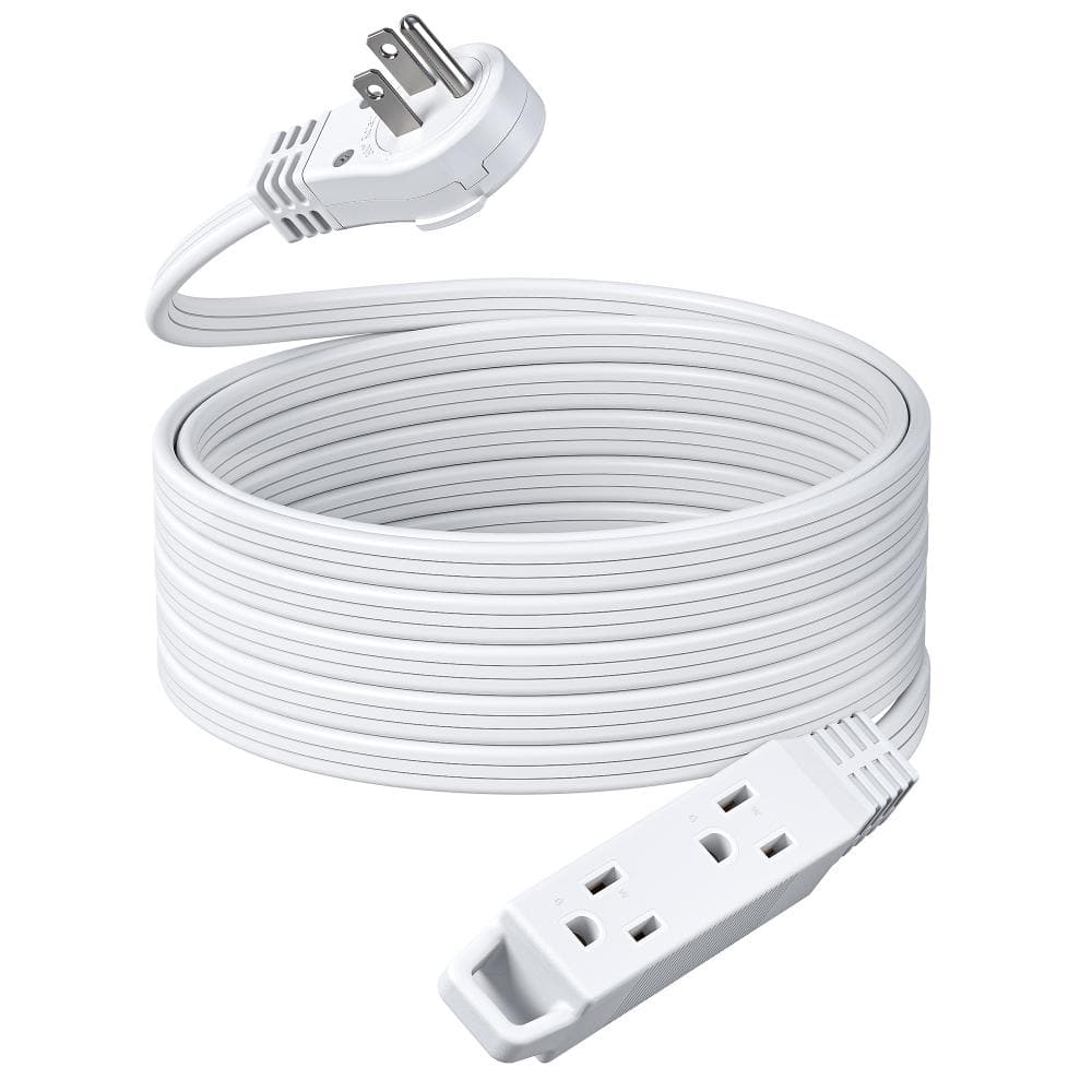 20 ft. 16/3 Indoor Extension Cord with 360° Flat Plug 3 Outlets, White price history on PriceWatchPro