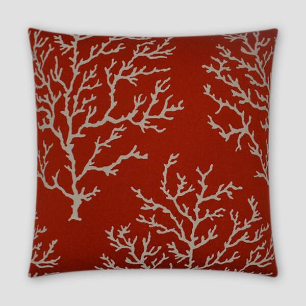 Unbranded Coral Craze Red Geometric Down 18 in. x 18 in. Throw Pillow