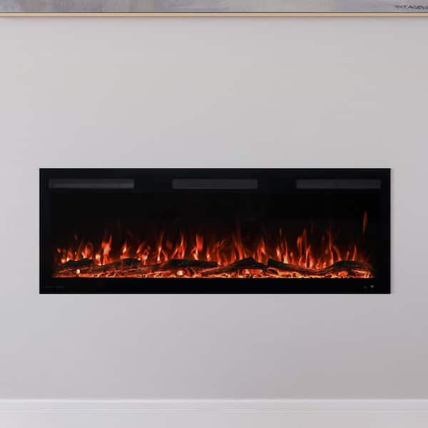 Modern Ember Vibrance 50 in. Wall-Mounted Smart Electric Fireplace Heater with Multi-Color Flames, 5000 BTU, Wi-Fi and Remote Control