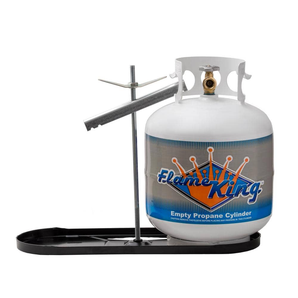 Flame King RV Propane Gas Double Bottle Rack  20 Pounds Cylinder Kit Dual Hold Down Rack