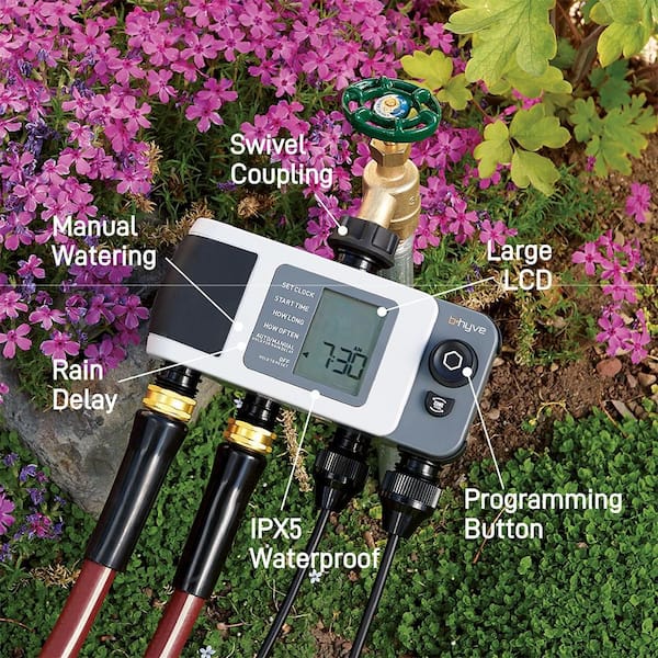 B-hyve XD Bluetooth 4-Outlet Hose Watering Timer Sprinkler Timer