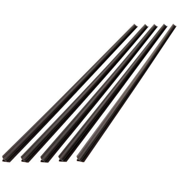 Fasade Satin Black 47 in. Vinyl Backsplash Accessory Inside Corner Trim (5-Pack)