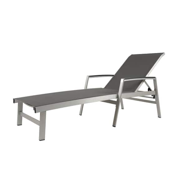 CHRISTOPHER KNIGHT HOME Oxton Gray Metal Outdoor Patio Chaise Lounge