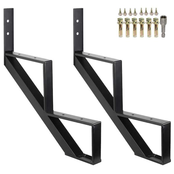 2-Pack Steel Stair Step Riser, 2 Step Stair Stringers for Deck, Outdoor Steps and Stairs