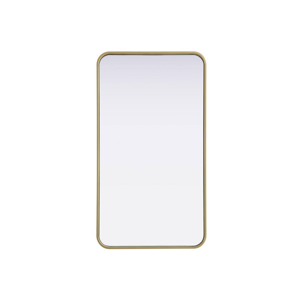 Timeless Home Brass 20 in. W x 36 in. H Contour Wall Mirror