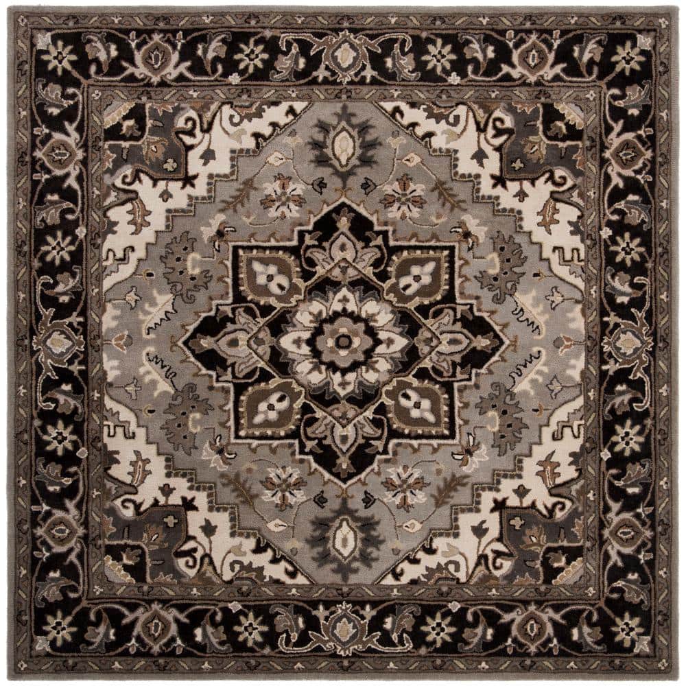 Handmade Multicolor Wool Tufted Square Rug 7'