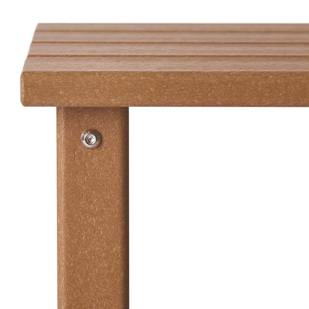 Laguna Square Teak Outdoor Side Table - All-Weather HDPE