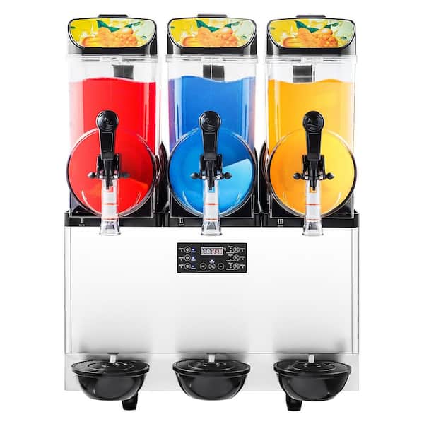 SVOPES 1184 oz. Commercial Margarita Machine 15L x 3 Tanks 1200-Watt Stainless Steel Frozen Drink Maker for Cafes Bars Home Use