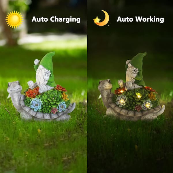 Oumilen Solar Powered Pecorative Light, Turtle Elf Resin