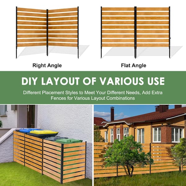 BOZTIY Air Conditioner Fence 1-Panel Equipment Fence 38 in. W x 60 in. H Privacy Fence w/ Metal Stakes Suitable for Lawn Chair