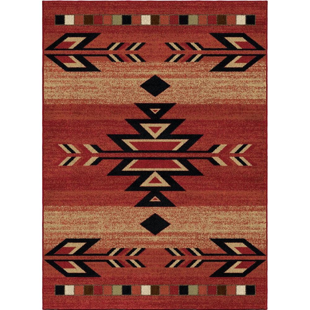 Hearthside Rio Grande Lodge Red 5'x8' Woven Abstract Polypropylene Rectangle Area Rug price history on PriceWatchPro