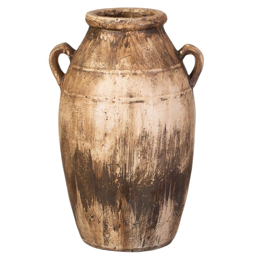 Uniquewise 23Inch Brown AntiqueInspired Fiberglass Tall Floor Vase