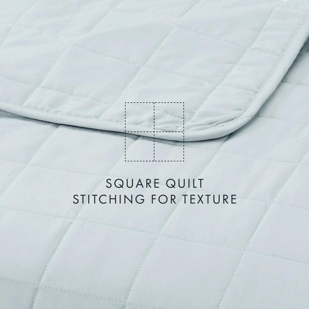 Pale Blue King Microfiber Quilted Coverlet Set