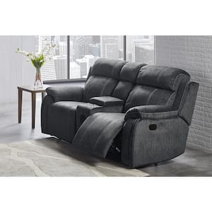 New Classic Furniture Tango 78 in. Polyester 2-Seater Console Loveseat in Shadow