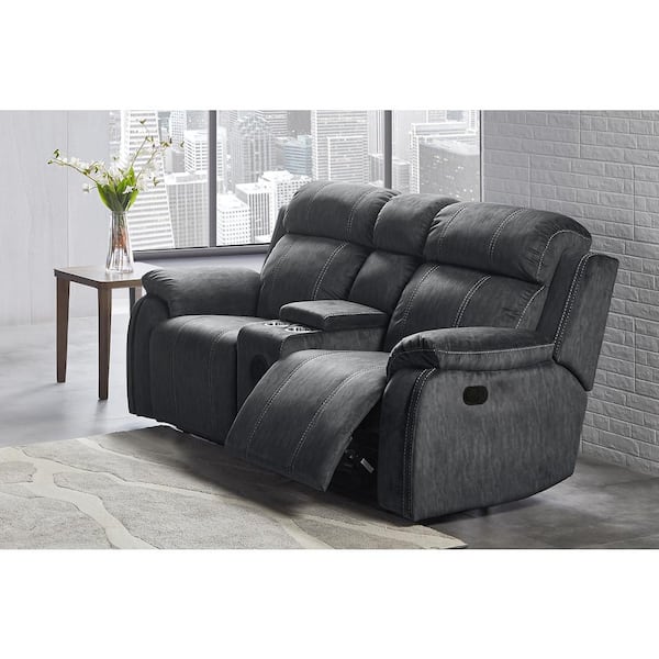NEW CLASSIC HOME FURNISHINGS New Classic Furniture Tango 78 in. Polyester 2-Seater Console Loveseat in Shadow