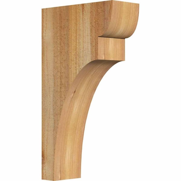 Ekena Millwork 4 in. x 10 in. x 18 in. Western Red Cedar Yorktown Rough Sawn Corbel
