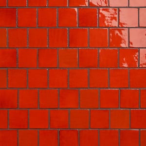 Orion Orange 3.93 in. x 3.93 in. Glazed Terracotta Clay Wall Tile (5.38 Sq. Ft./Case)