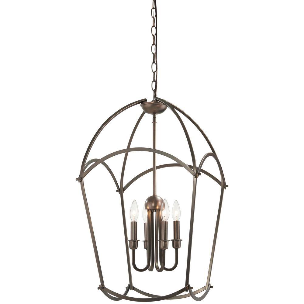 Jupiter's Canopy 4-Light Geometric Pendant in Harvard Court Bronze